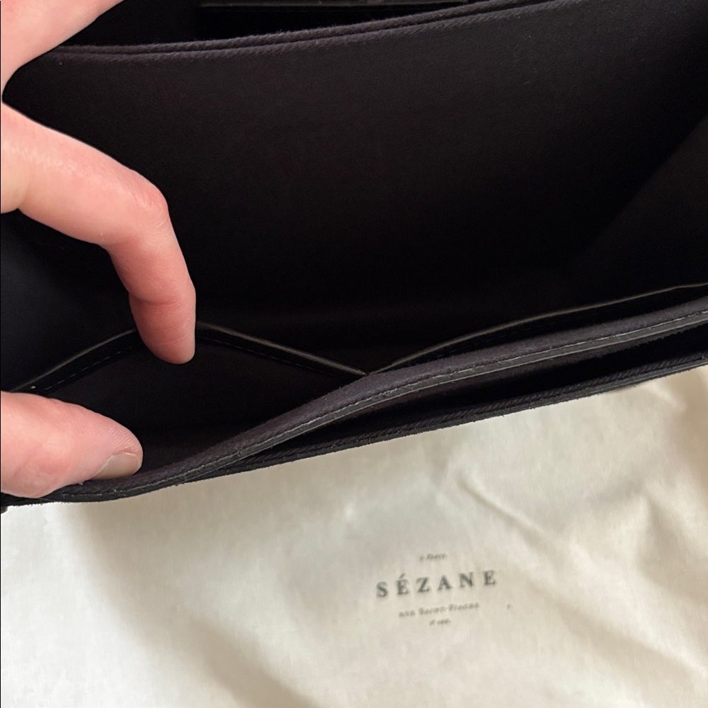 Sezane Large Roméo Bag Noir Bi-matière - Size T-U - Picture 4 of 8